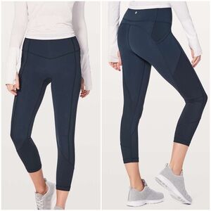 Lululemon All The Right Places Pocket Leggings Size 6 Navy Running Gym